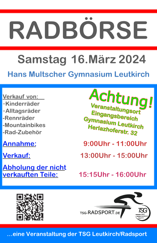 Rad Börse der TSG Radabteilung