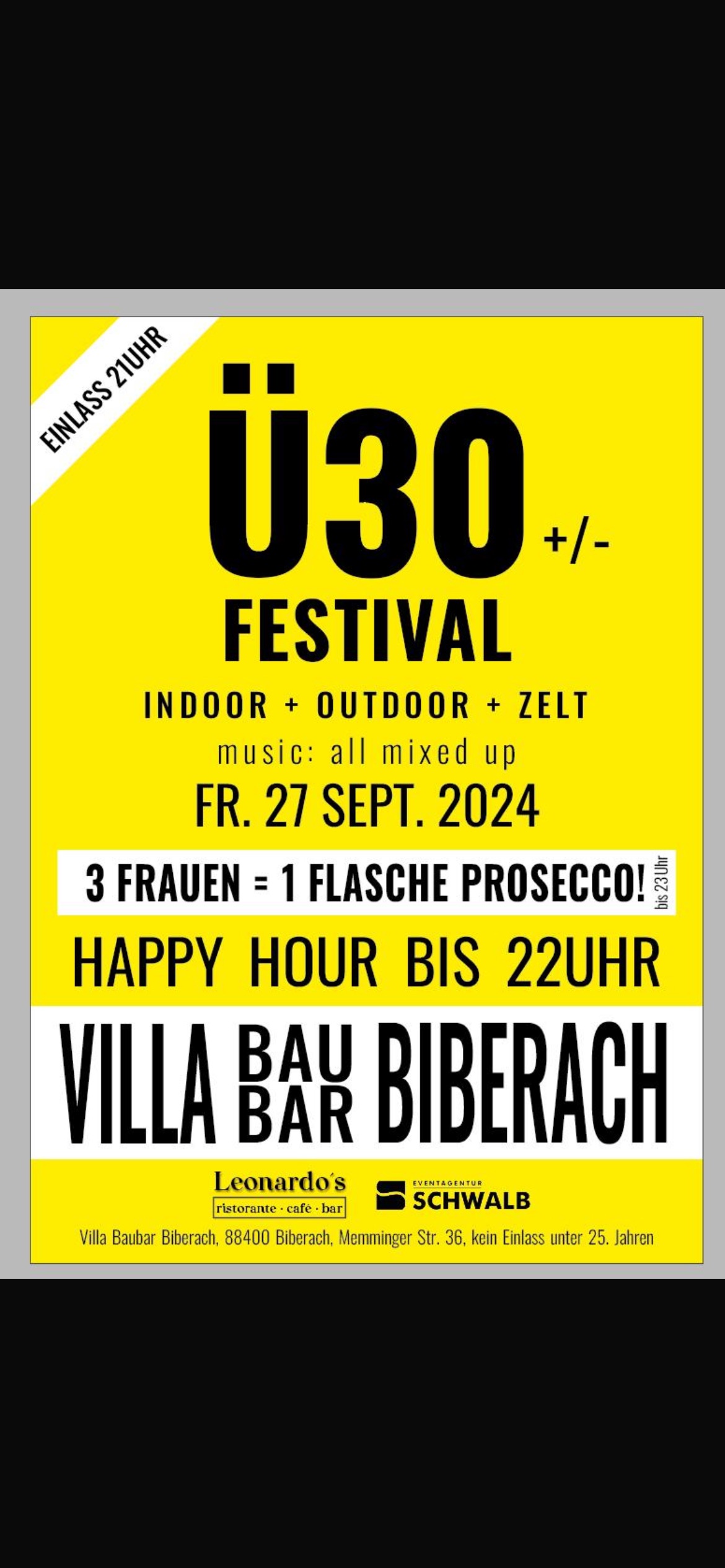 Ü 30 Festival ab 25