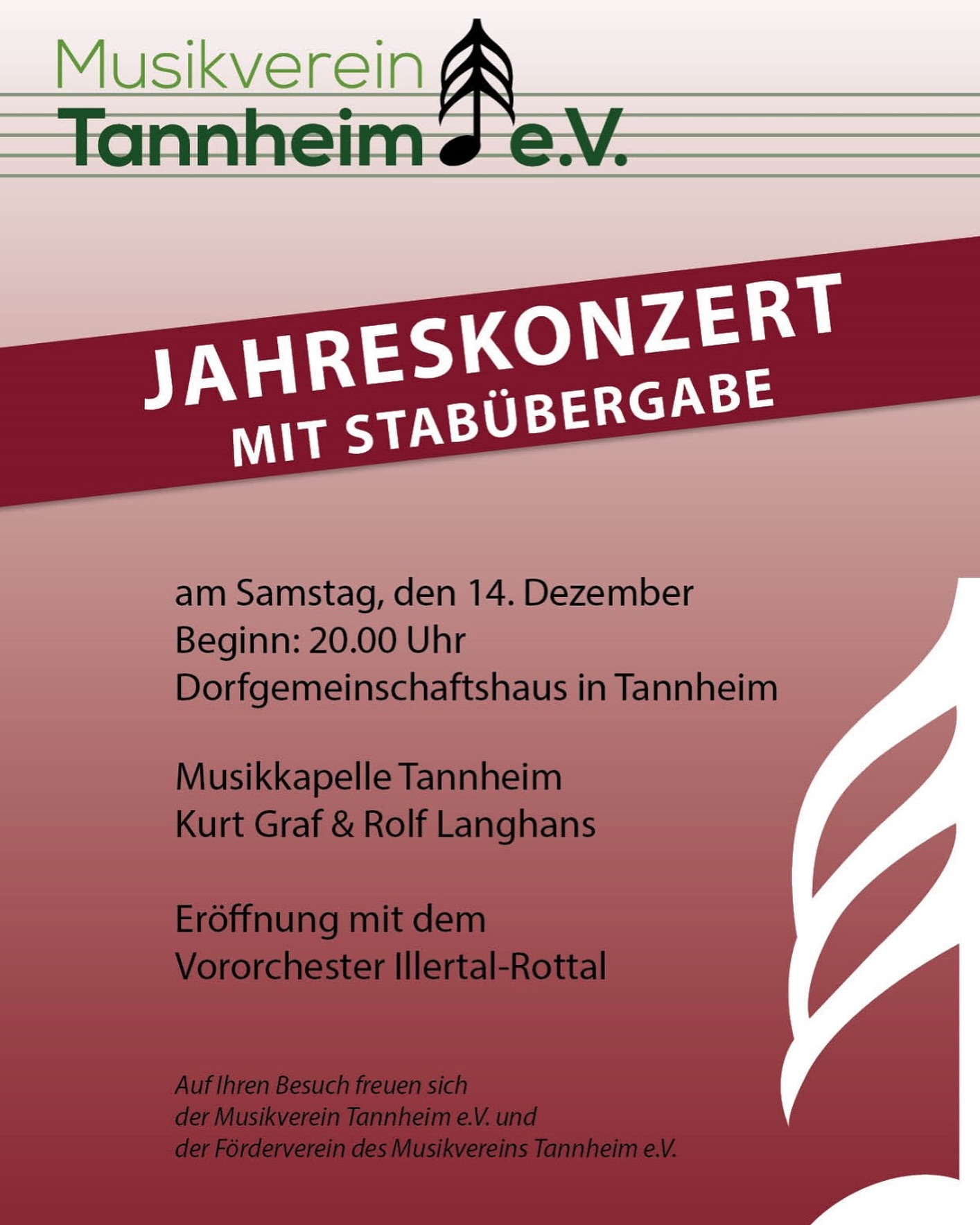 Jahreskonzert mit Stabübergabe