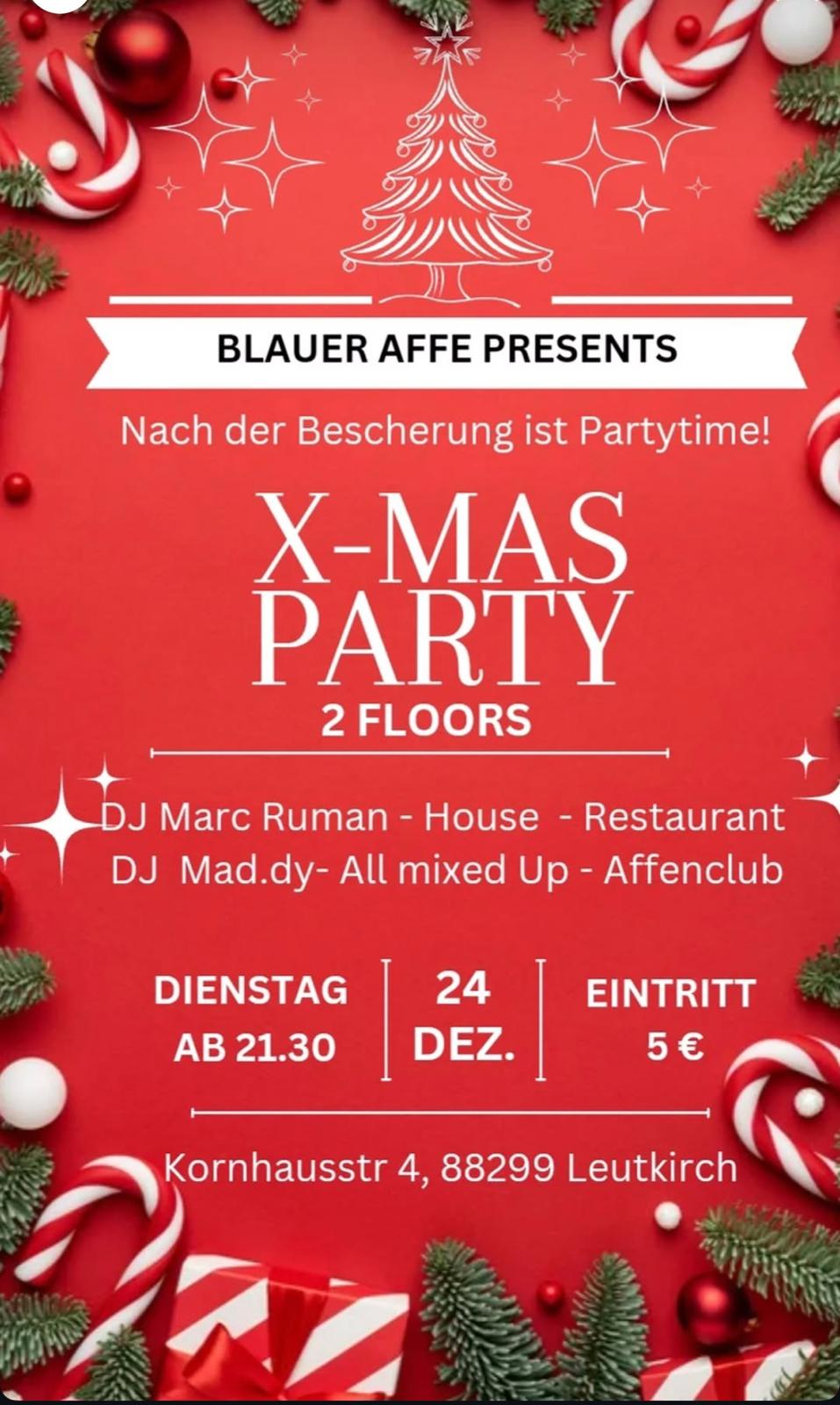 X-MAS PARTY im BLAUER AFFE
