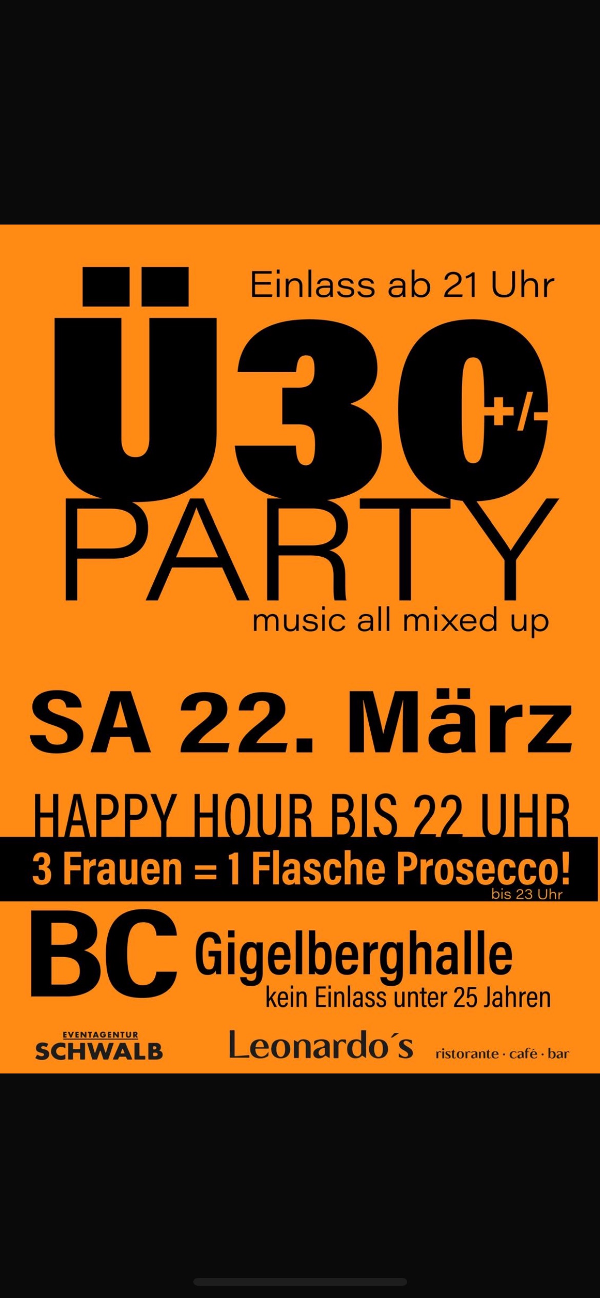Ü30 Party in Biberach (Gigelberghalle)
