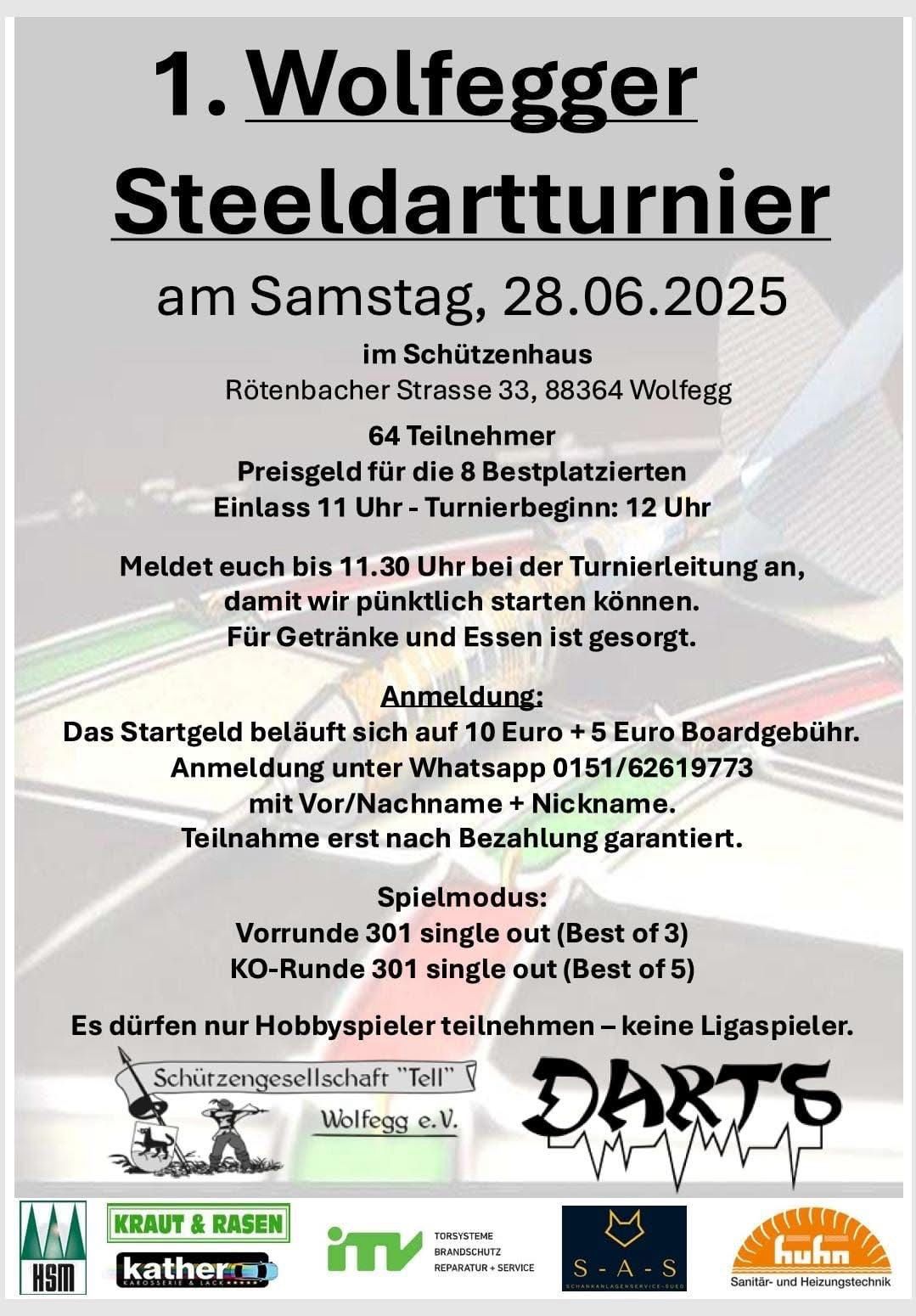 1. Wolfegger Steeldart-Turnier