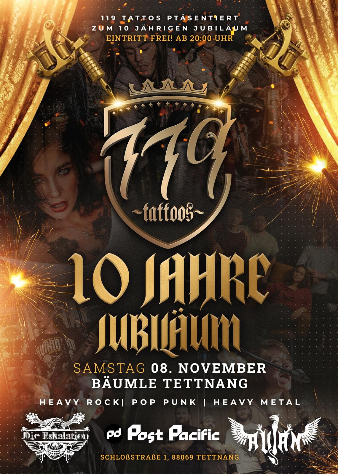 119 Tattoos – 10 Jahre Jubiläum