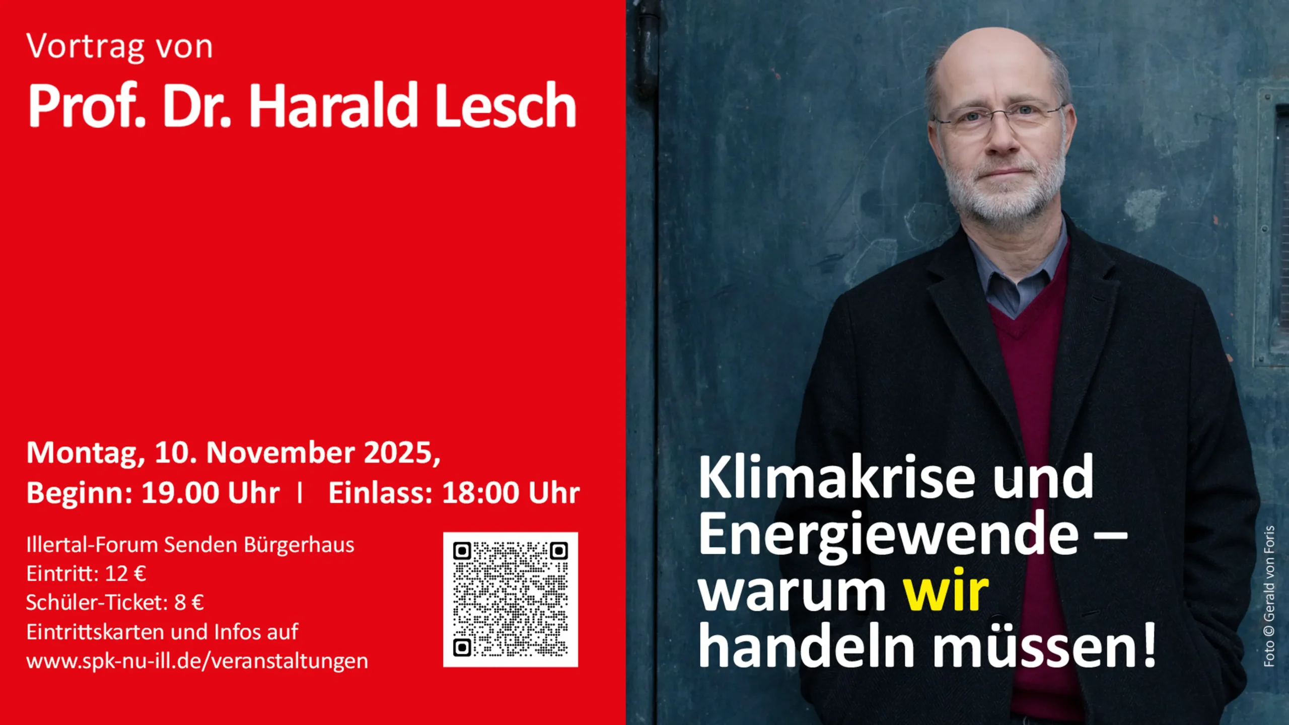 Vortrag Prof. Dr. Harald Lesch: Klimakrise und Energiewende – warum wir handeln müssen!