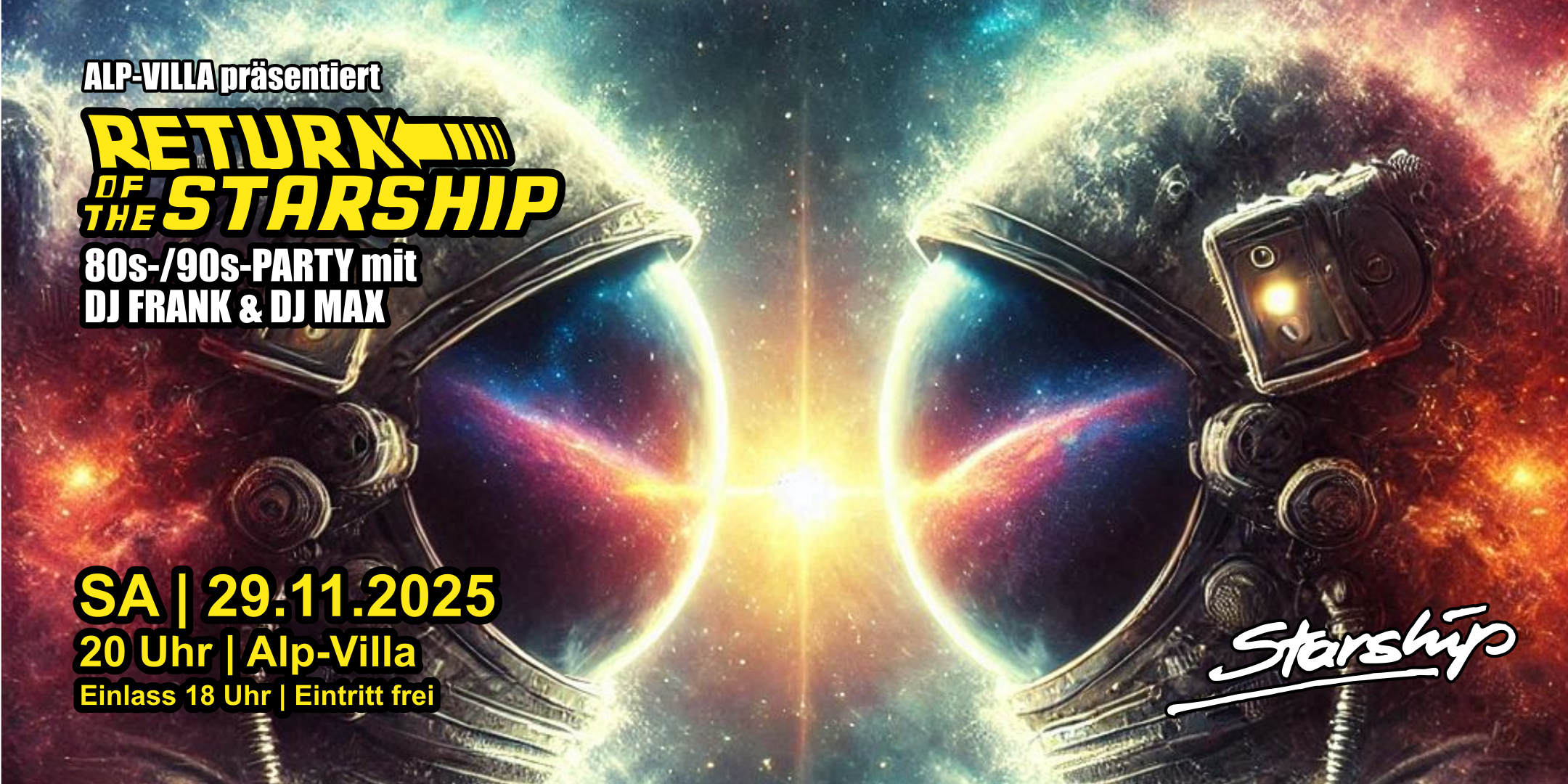 RETURN of the STARSHIP: 80er-/90er-Party