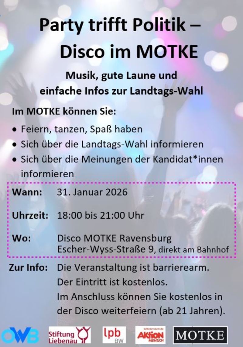Party trifft Politik – Disco im MOTKE