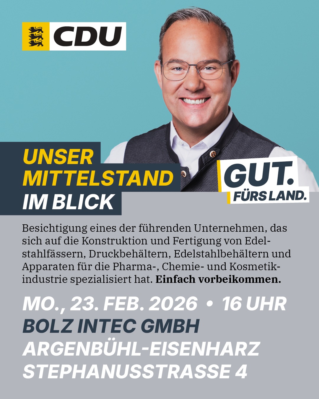 Besichtigung der BOLZ INTEC GMBH