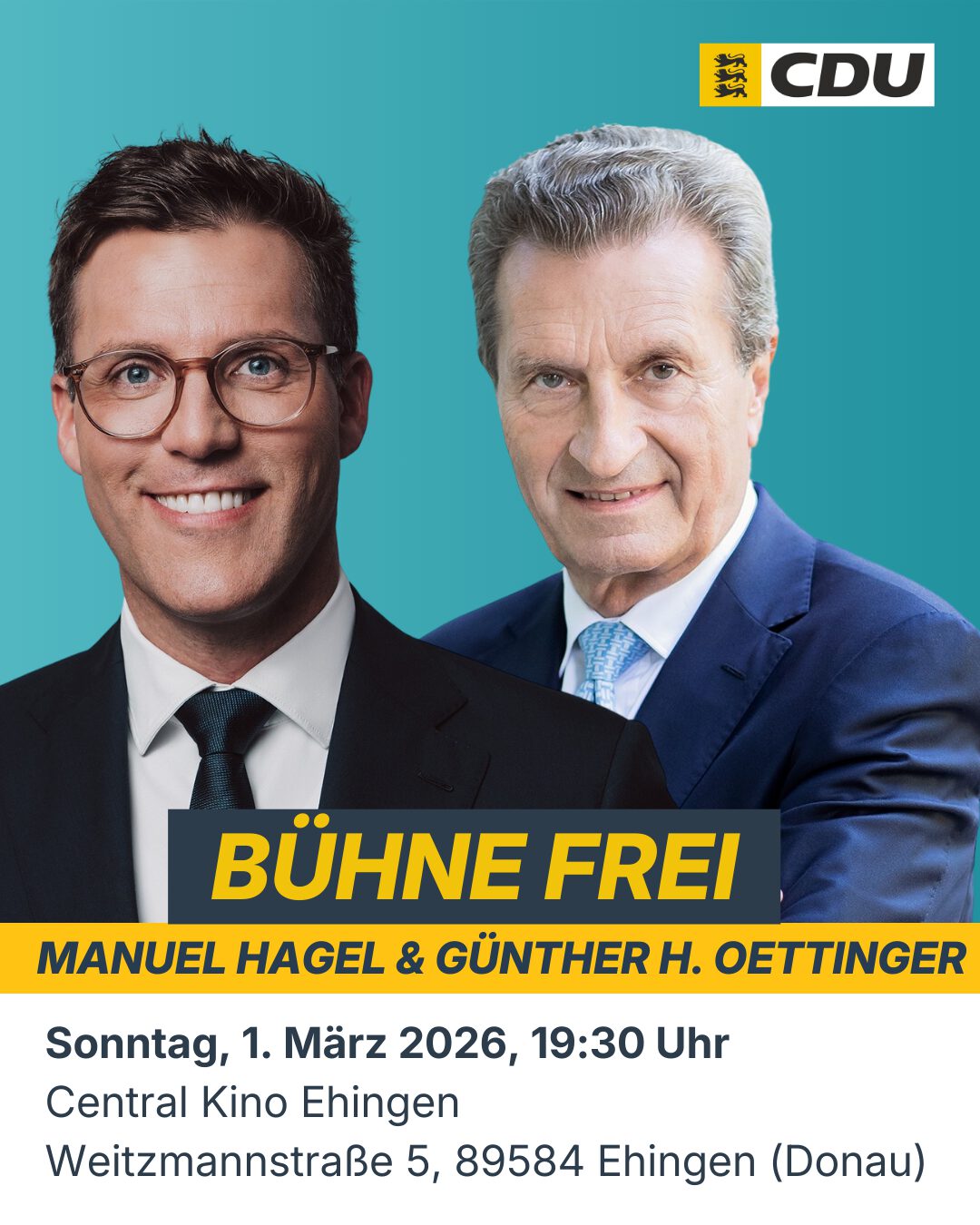 BÜHNE FREI: Manuel Hagel & Günther H. Oettinger