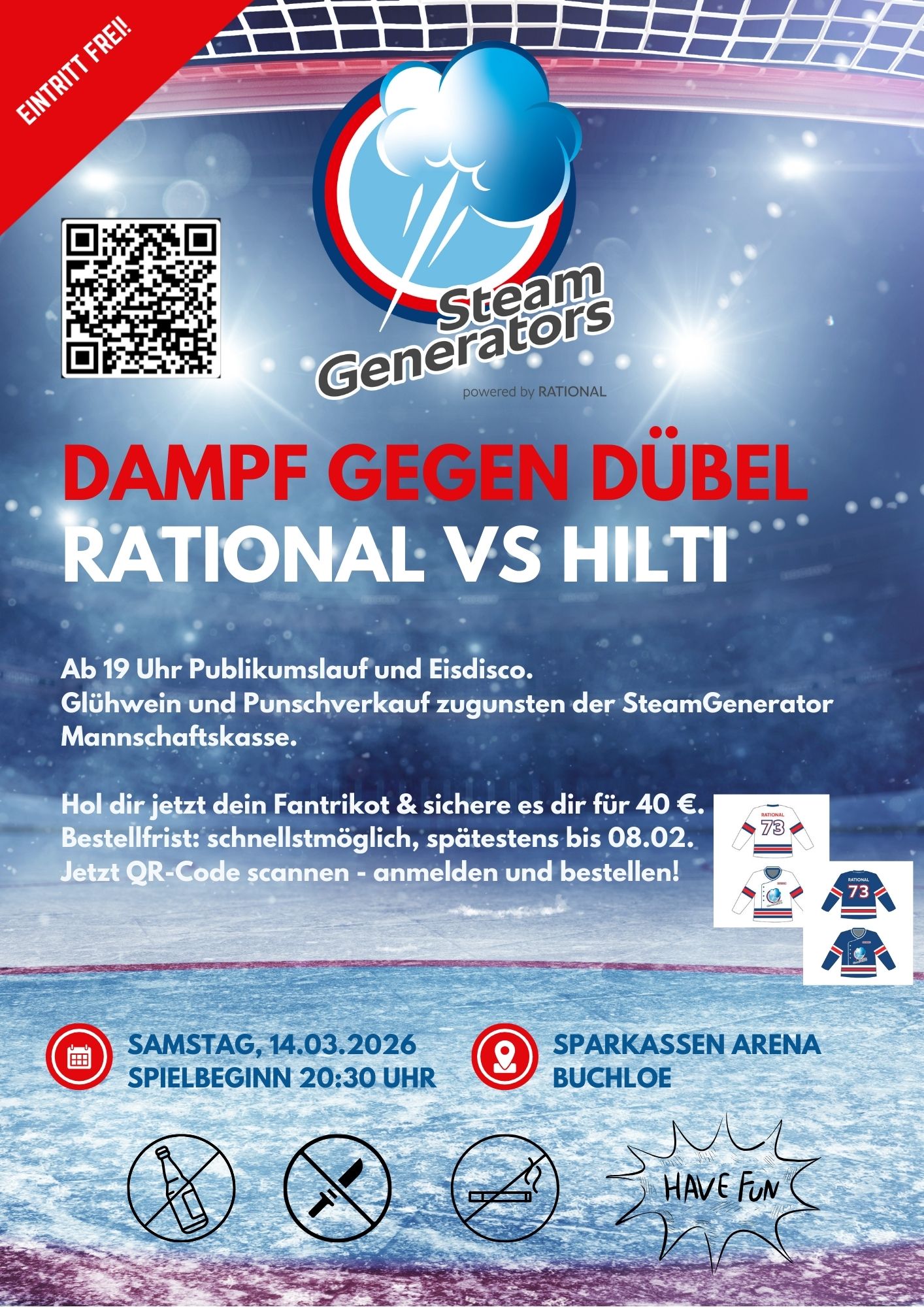 Eishockeyduell RATIONAL SteamGenerators gegen HILTI Cracks 90