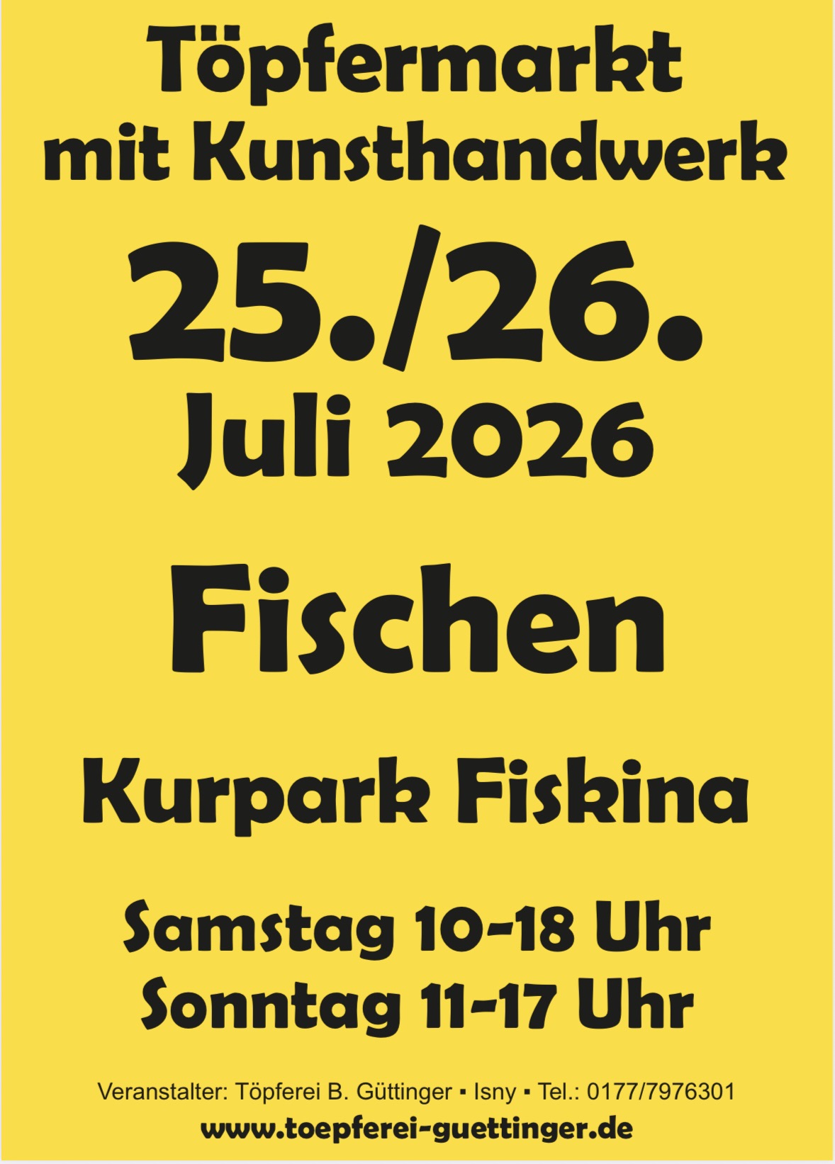 Töpfer- und Kunsthandwerkermarkt Fischen