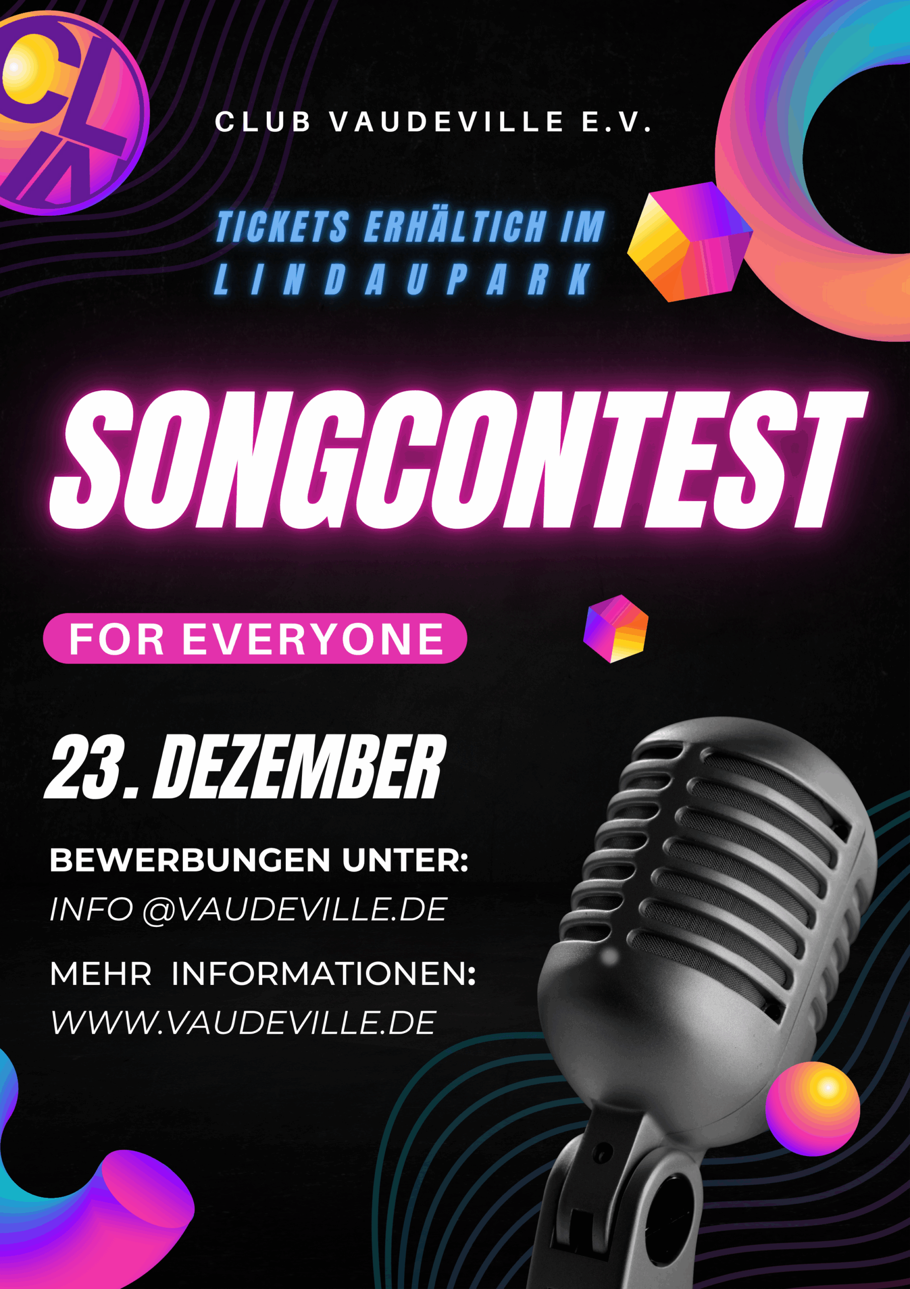 Songcontest mit anschließender Open-End-Aftershowparty