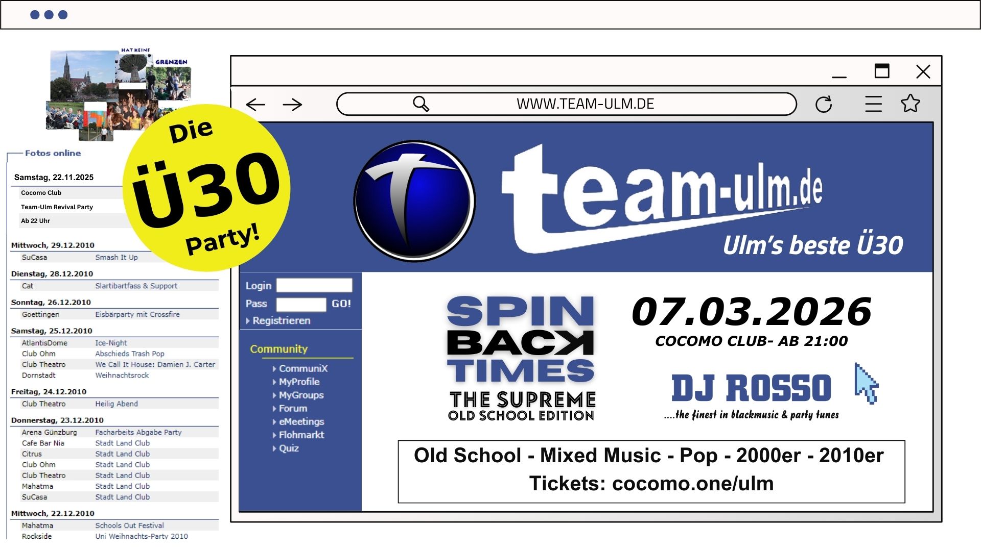 team-ulm x Old School | die ü30 party