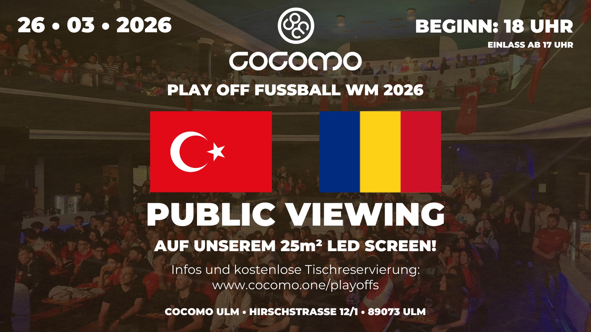 PUBLIC VIEWING: TÜRKEI vs RUMÄNIEN | WM PLAYOFFS