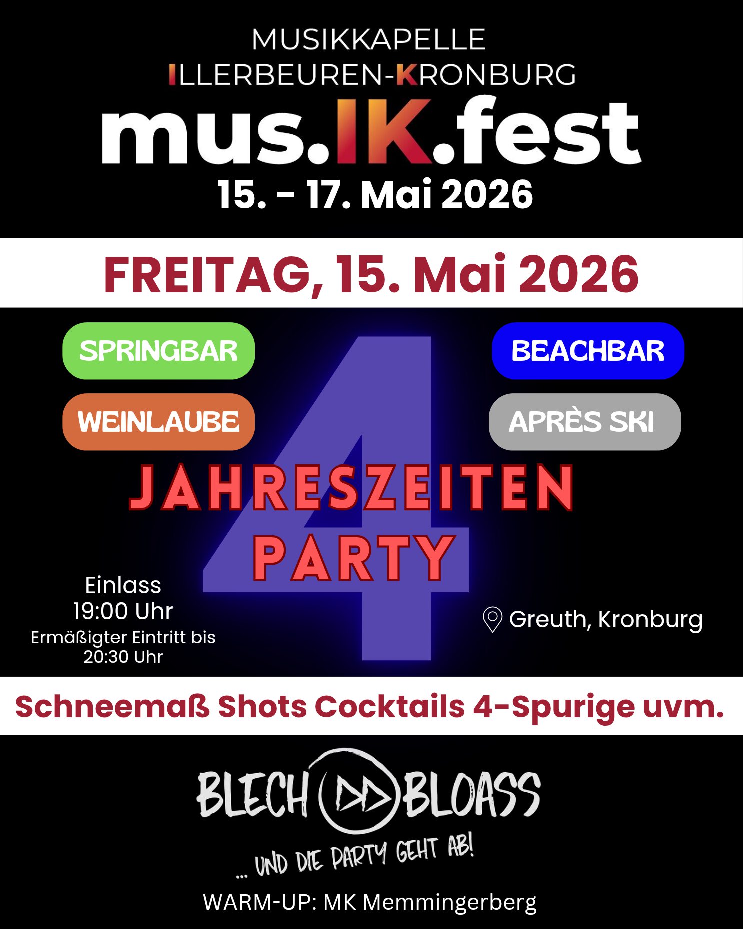 4 Jahreszeitenparty – mus.IK.fest MK Illerbeuren-Kronburg