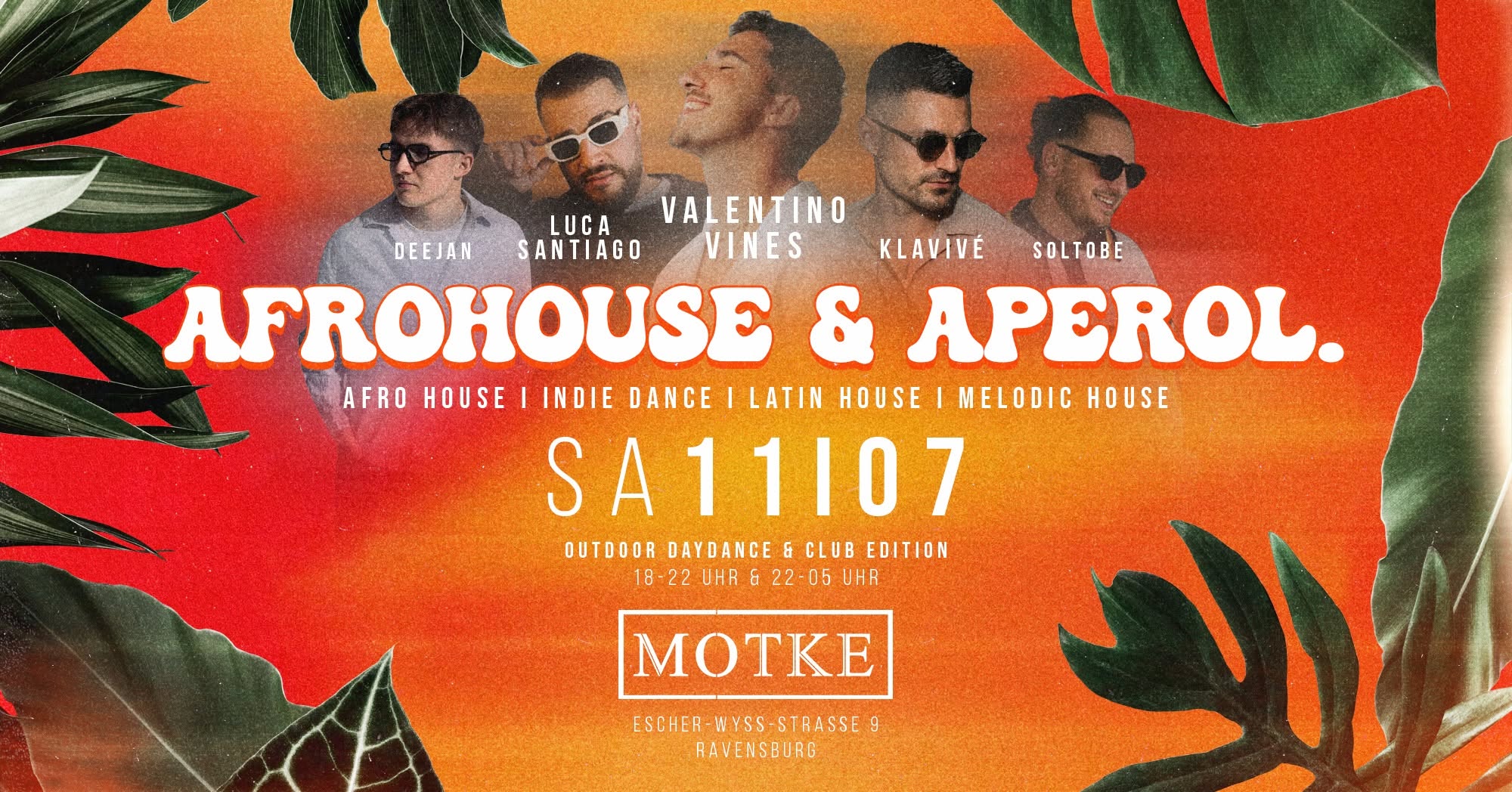 Afrohouse & Aperol Outdoor Daydance & Club Edition @ Motke Ravensburg