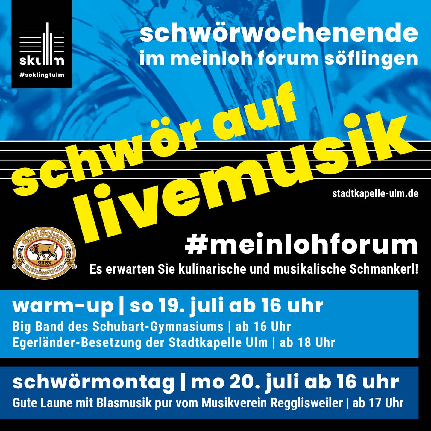 Vereinsfest der Stadtkapelle Ulm: Schwör auf Livemusik!
