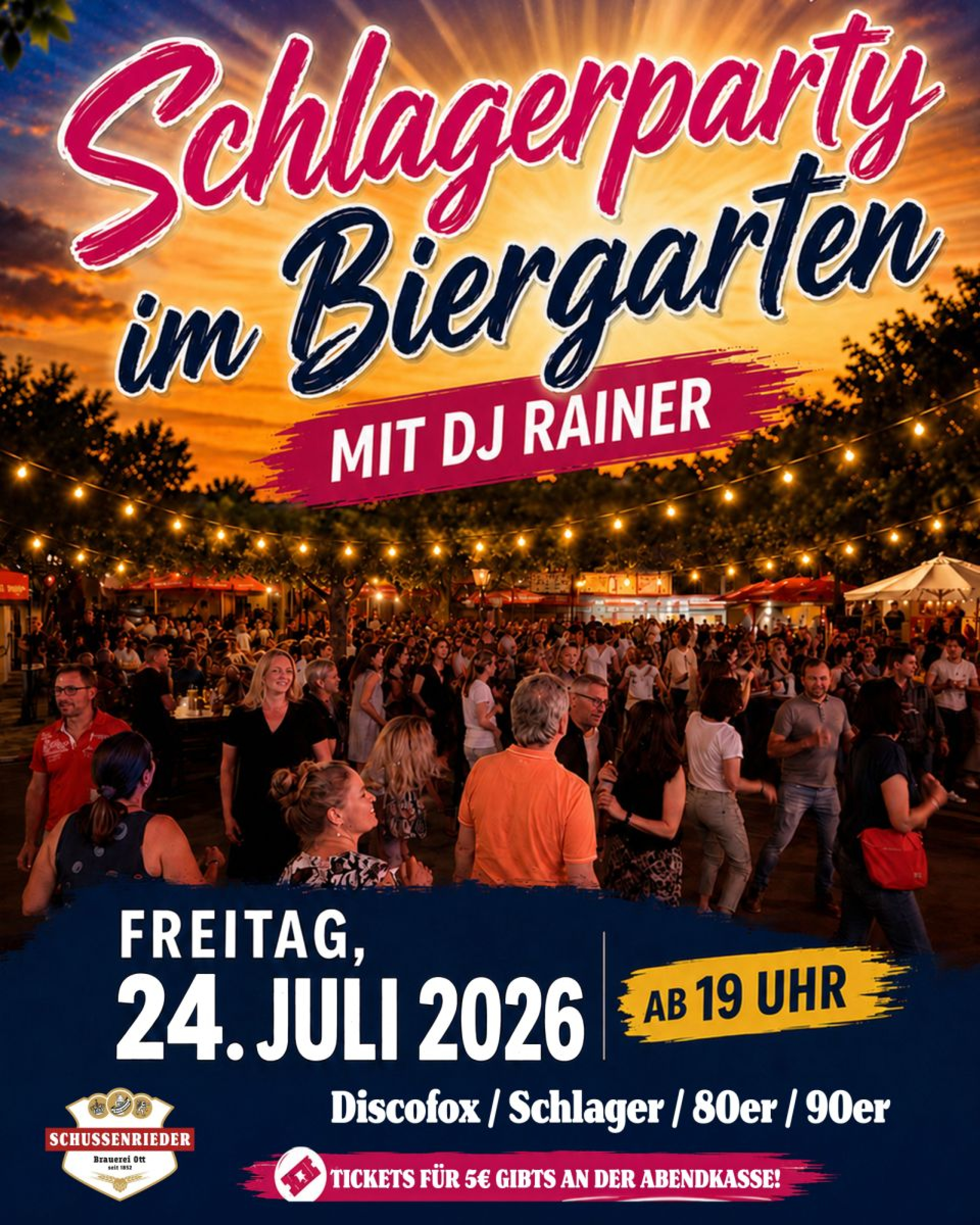 Die große Schlagerparty im Biergarten mit DJ Rainer