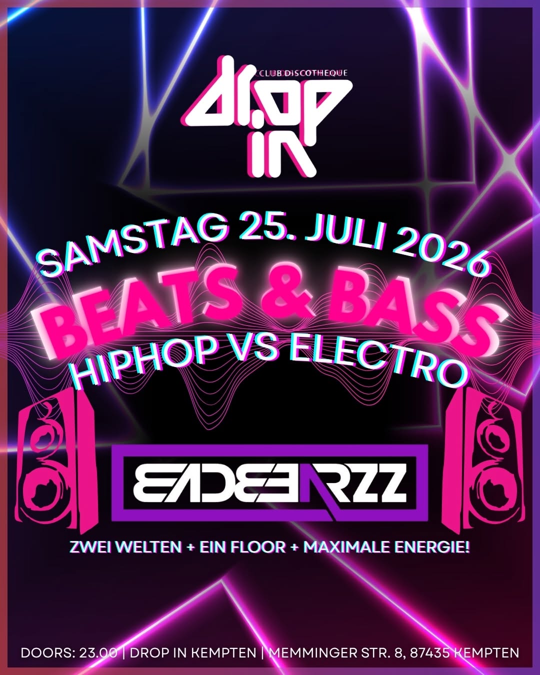 BEATS & BASS – HIPHOP VS. ELECTRO