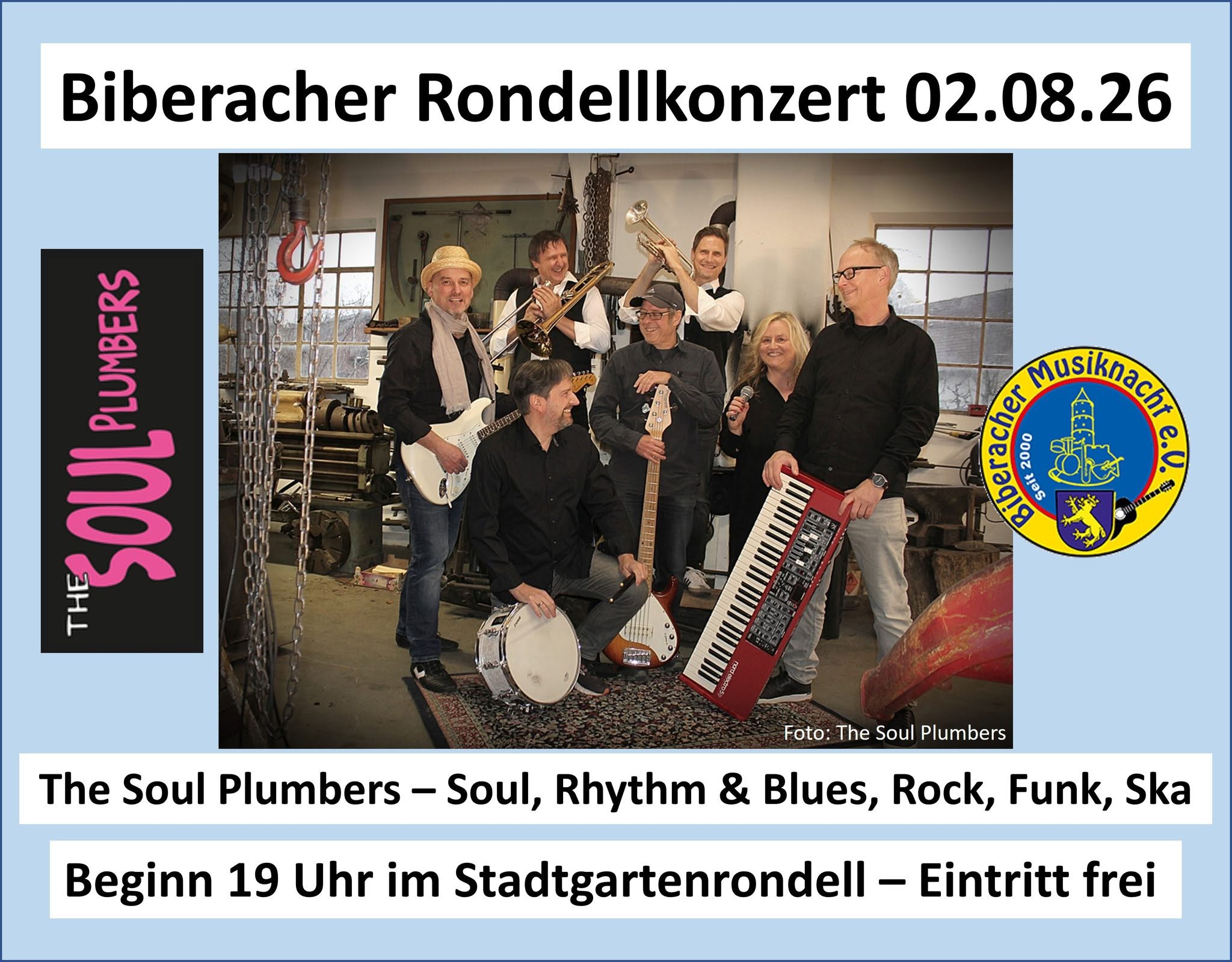 Biberacher Rondellkonzert 02.08.2026 – The Soul Plumbers