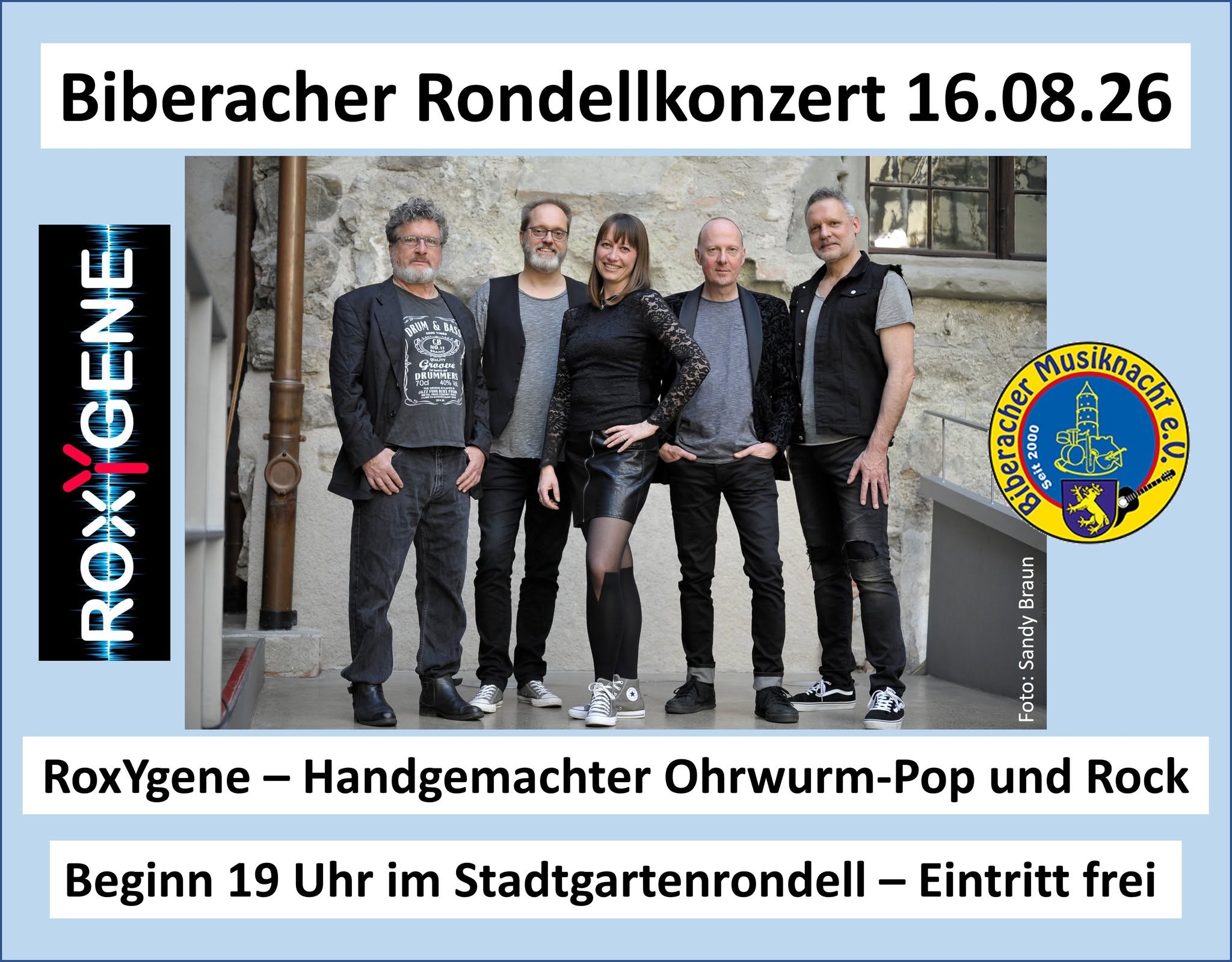 Biberacher Rondellkonzert 16.08.2026 – RoxYgene