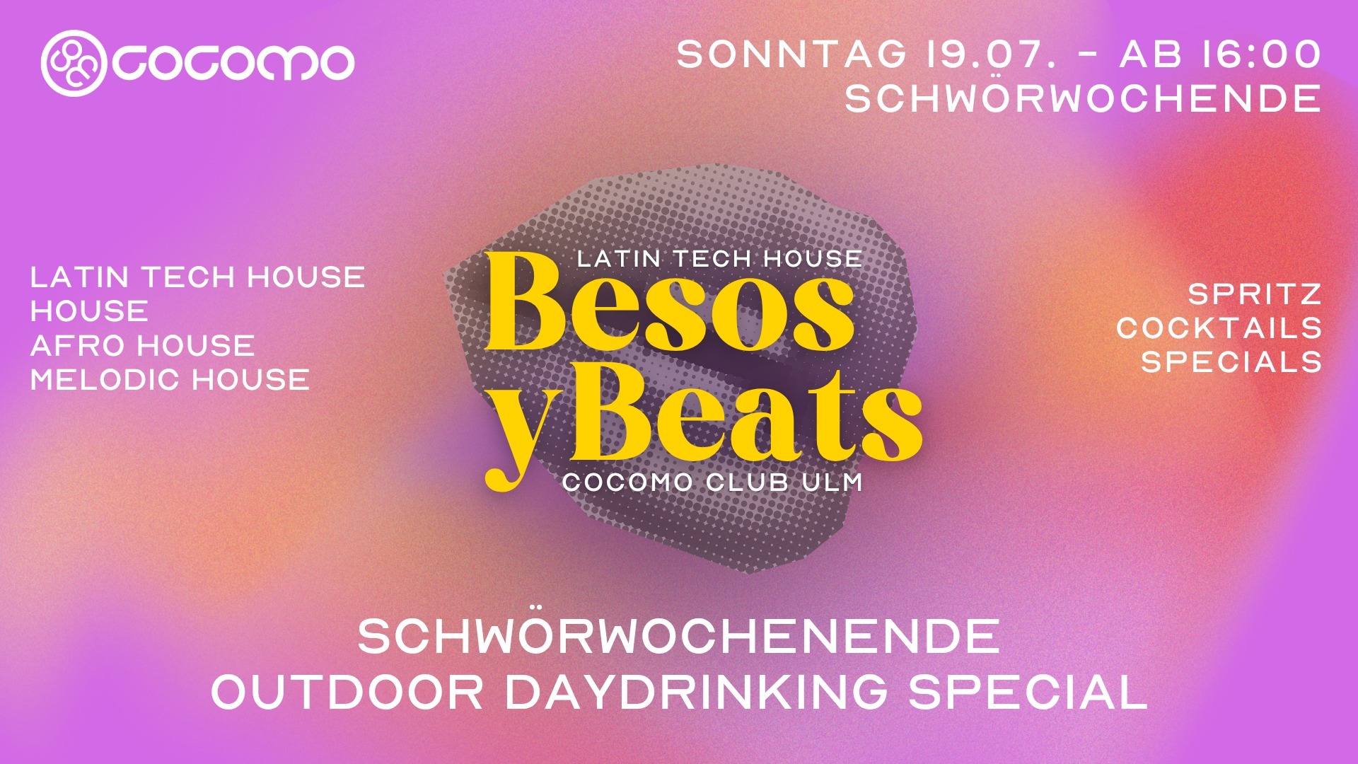 Besos y Beats Open Air | Latin Tech House am Schwörwochenende