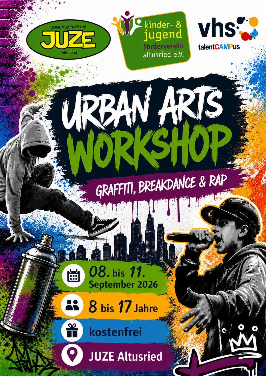 talentCAMPus „Urban Arts Workshop – Graffiti, Breakdance & Rap“