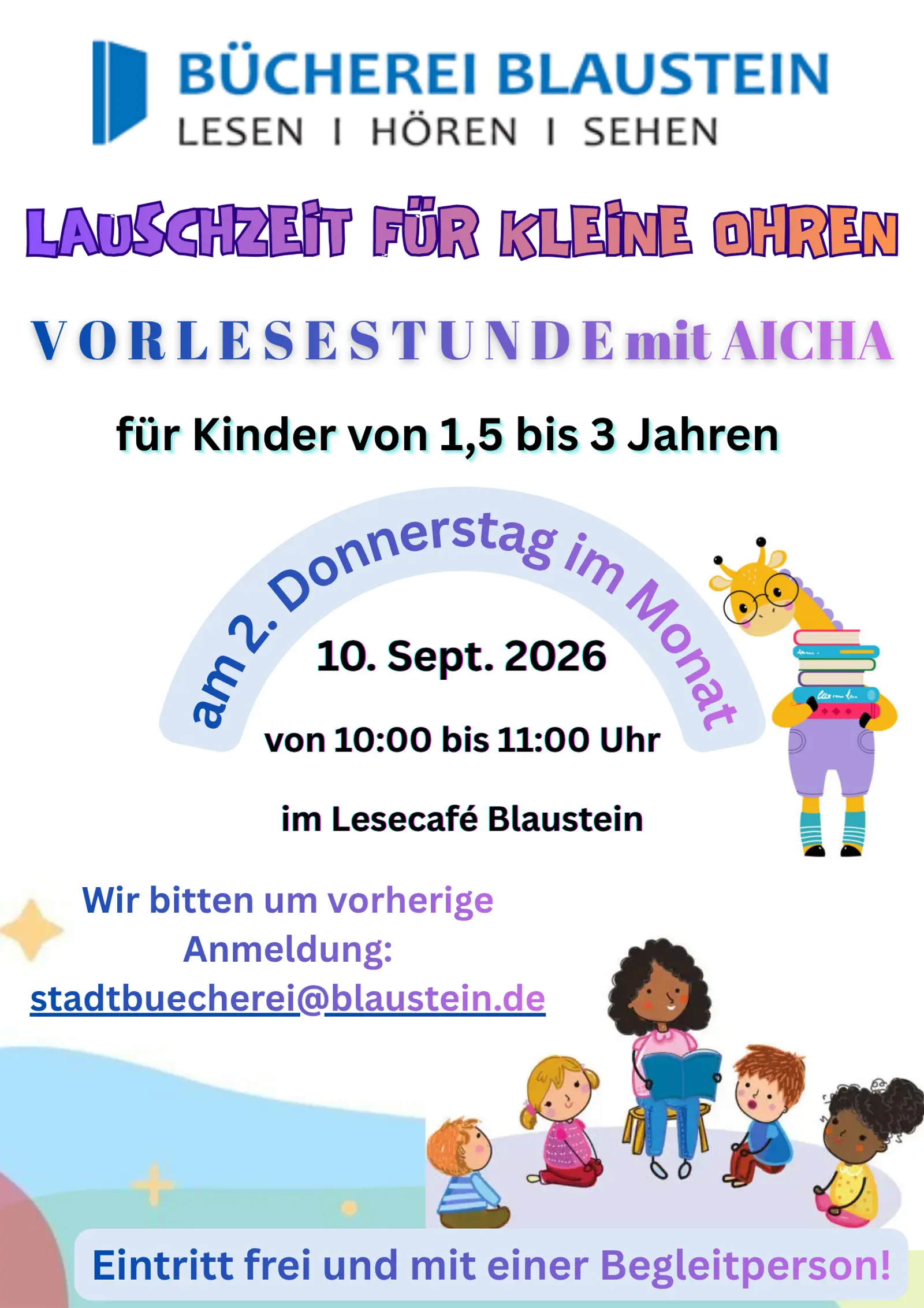 Lauschzeit für kleine Ohren – Vorlesestunde