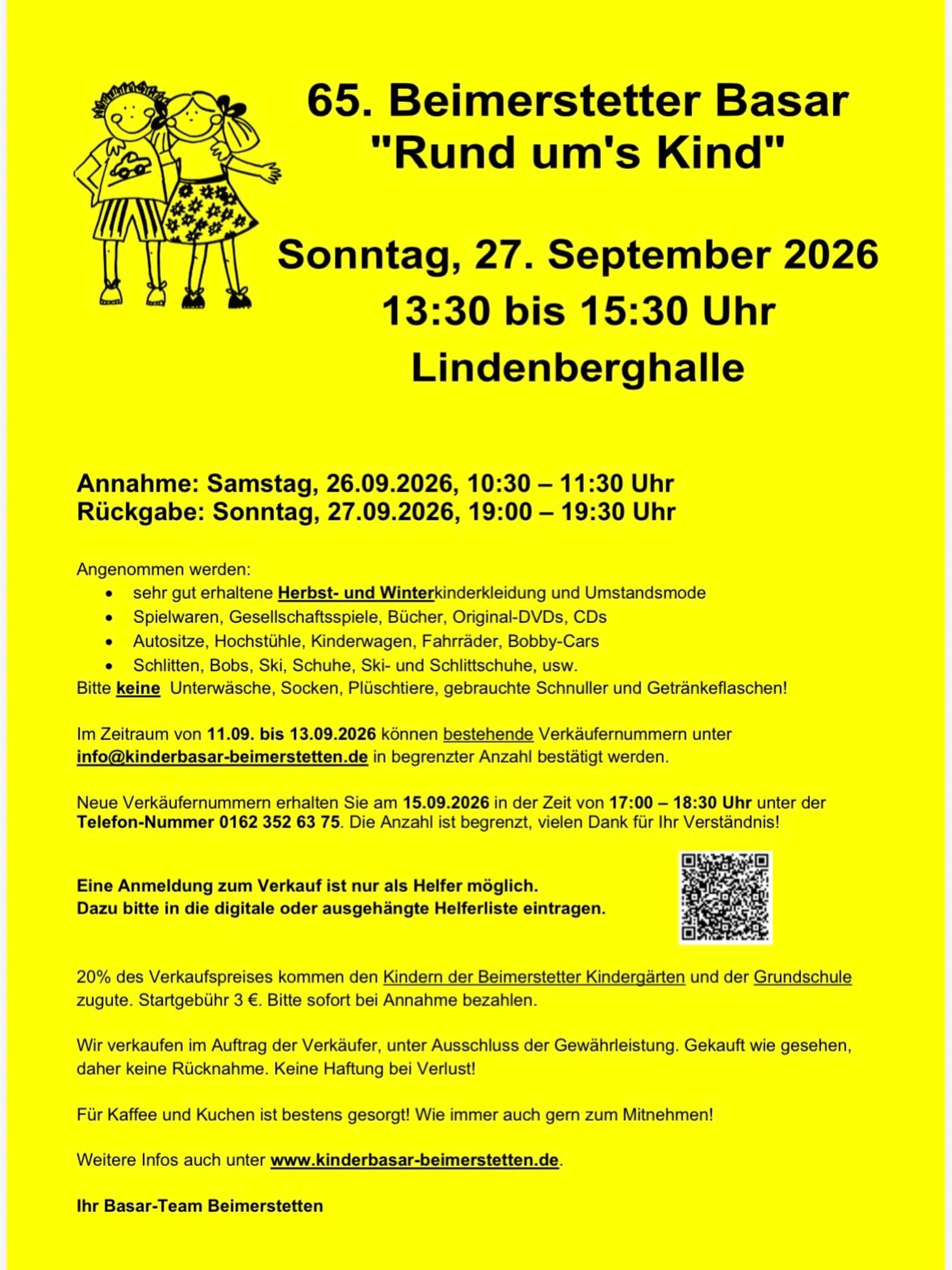 65. Beimerstetter Basar „Rund um’s Kind“