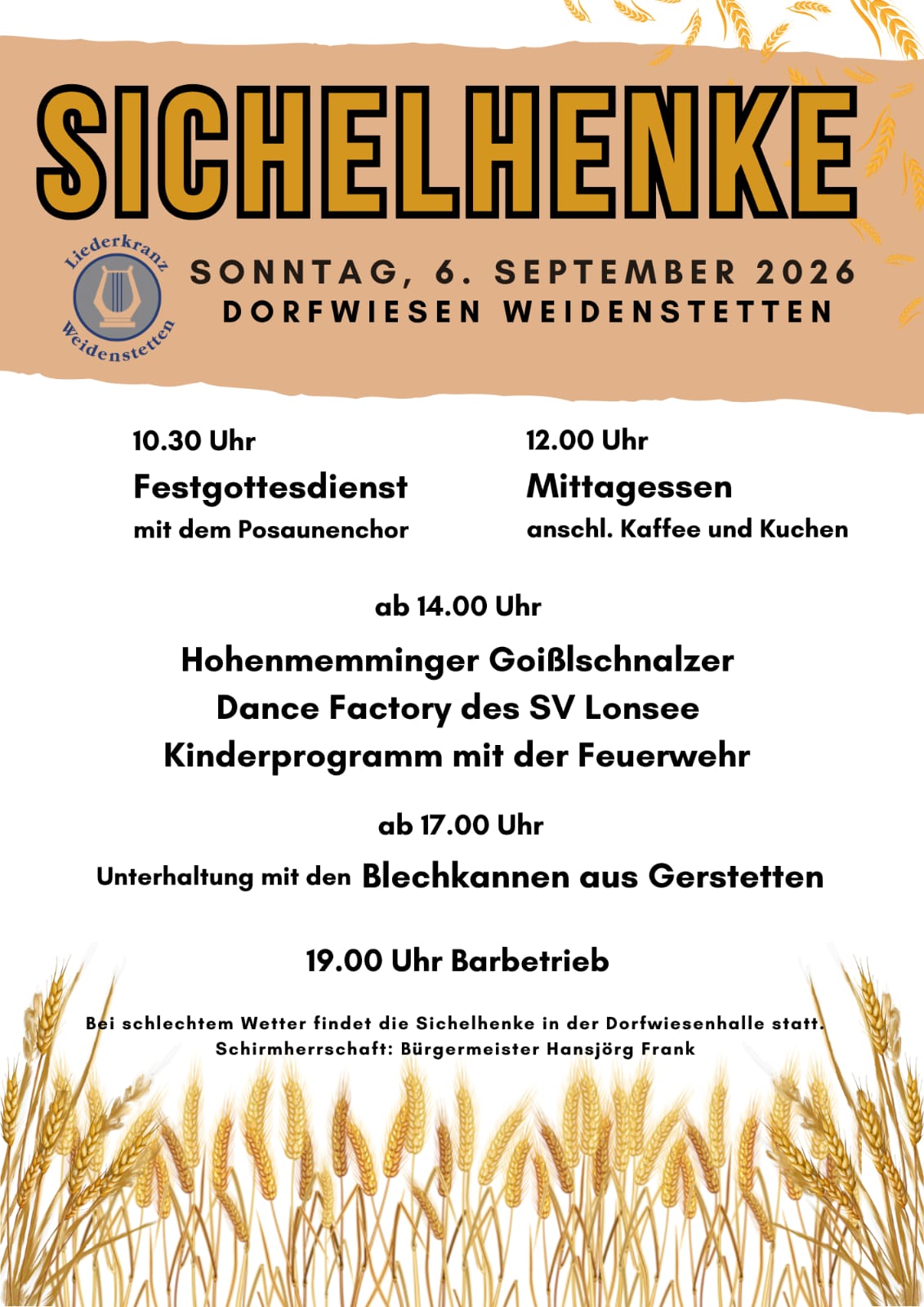 Sichelhenke 2026 in Weidenstetten