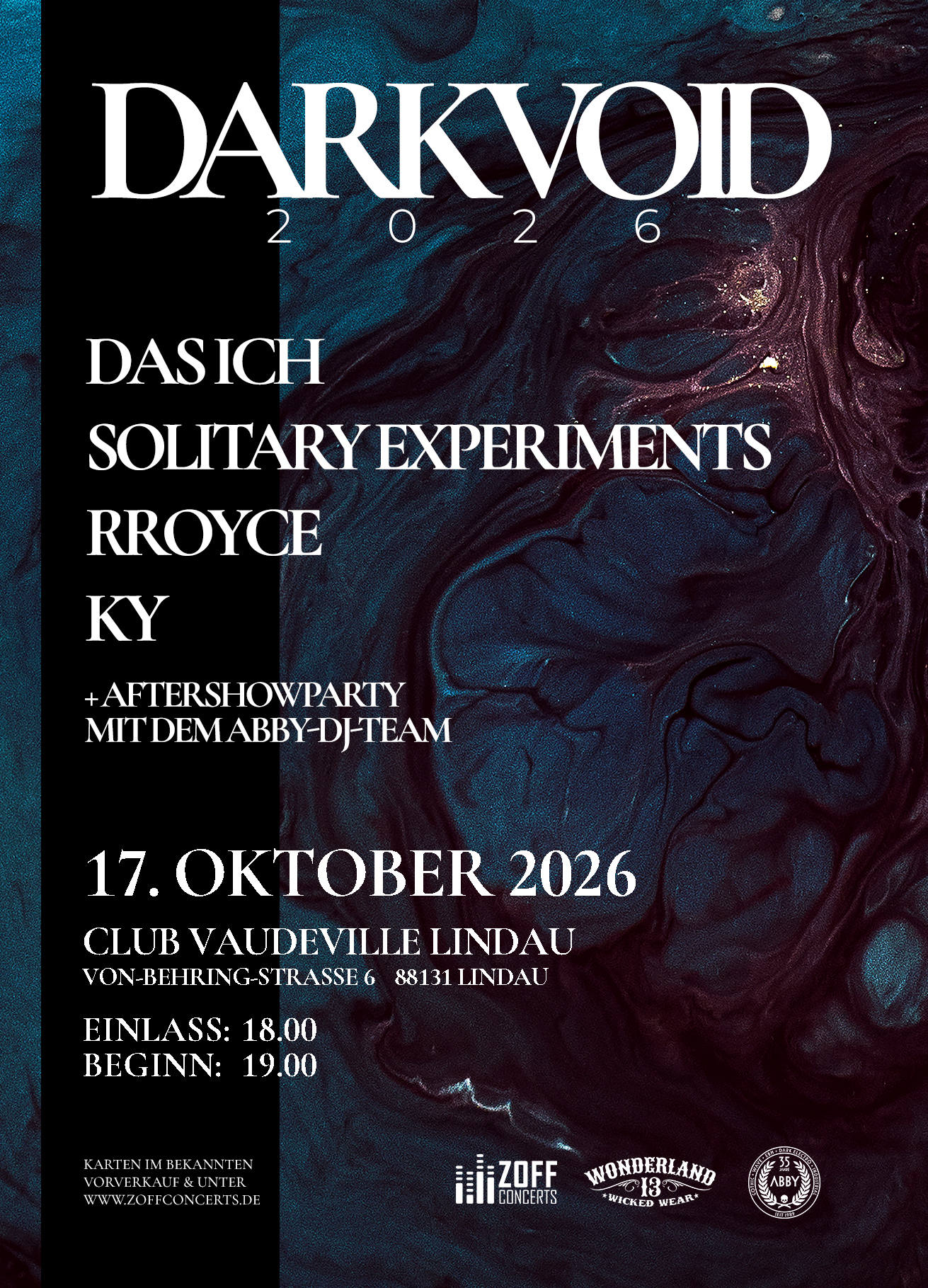 Dark Void 26 – In Strict Confidence + Solitary Experiments + Rroyce + Ky
